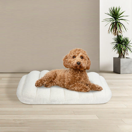 Pawz S Size Orthopedic Dog Bed with Sherpa Plush Removable Cover in White-2018816662094090246