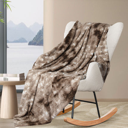 Dreamz Luxury Tie-dyed Blanket Brown 152cm x 203cm-1975420383297409031