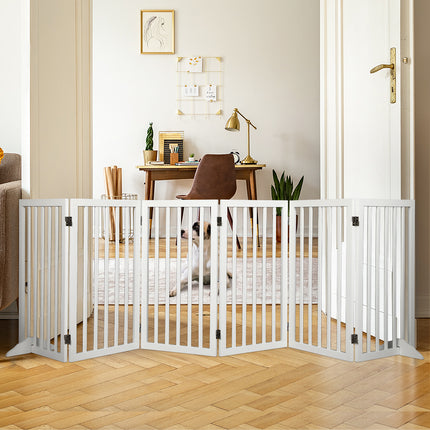 PaWz Wooden Pet Gate Dog Fence Safety White 10 Pack-1973193643971973126