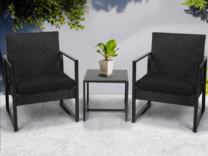 Levede 3 Pcs Outdoor Furniture Set Chair-1864184455187533830