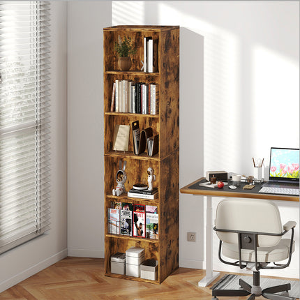 Levede BookShelf Storage Shelves 6 Tier Bookcase Display Unit Organizer Cabinet-2029334093245845510