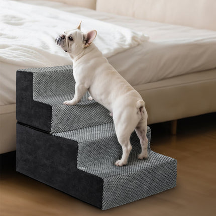 Pawz 4 Steps Pet Stairs Dog Ramp High Density Foam Grey-2006732767437656070
