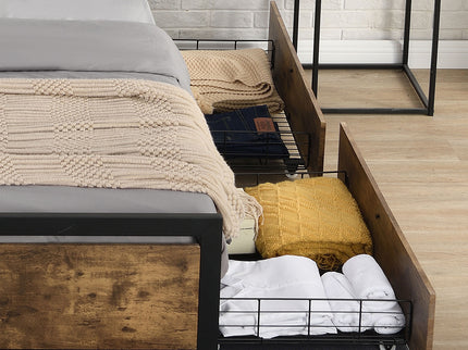 Levede 4 Double Bed Frame Storage Drawers-1942353319808864263