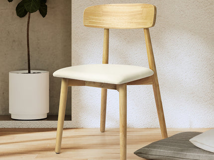 Levede 2x Dining Chairs Kitchen Chair Natural-1942353412645588998