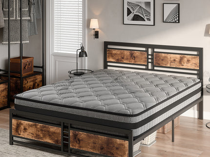 Metal Bed Frame Mattress Base Set Wood Queen-1910113214738337798