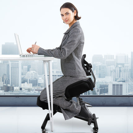 Levede Kneeling Chair Office Ergonomic Black-1973193817205116935