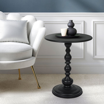 Levede Side Table Vintage End Round Black-1973194079571415046