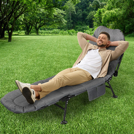 Levede Folding Camping Bed Camp Cots Dark Grey-1975420324023504902