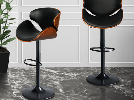 Levede 1x Bar Stools Gas Lift Kitchen Black-1942353348841836550