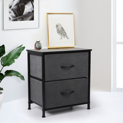 Levede Storage Cabinet Chest of 2 Drawers Dark Grey-1973194074018156550