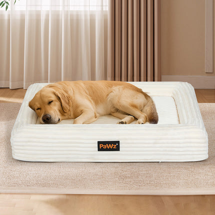 Pawz XL Size Orthopedic Dog Bed with Corduroy Removable Cover Waterproof Washable Beige-1975420347792625670
