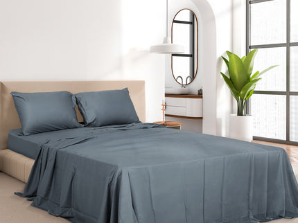 Dreamz 4pcs Queen Size 100% Bamboo Bed Sheet Set in Charcoal lColour-1942353308928839686