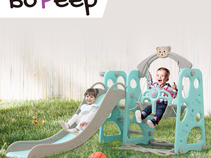 BoPeep Kids Slide Swing Basketball Ring Blue-1831592554110521350