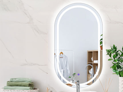 EMITTO LED Wall Mirror Oval Anti-fog 50x75cm-1910112984999530502