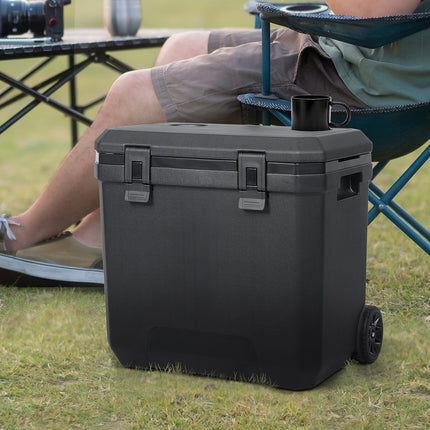 Mountview Cooler Ice Box 27L/43L Portable Chest Trolly For Camping BBQ Picnic-1973193452267114502
