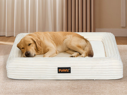 Pawz XL Size Orthopedic Dog Bed with Corduroy Removable Cover Waterproof Washable Beige-1954802489660411910