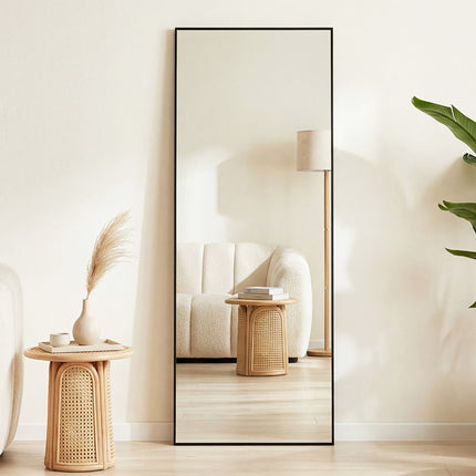 Yezi Rectangular Full Length Mirror 165x60cm Black Standing Floor Wall Leaning-2050059008307499014