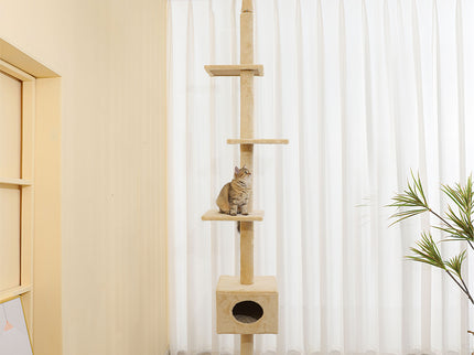 PaWz Cat Scratching Post Tree Cubby Beige-1864184525895110662