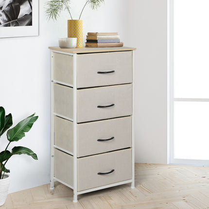 Levede Storage Cabinet Tower Chest Beige-1973194073053466631