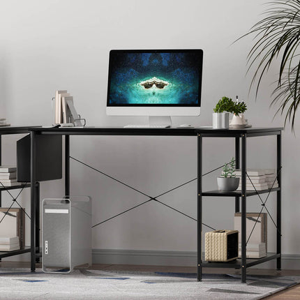 Levede L Shaped Computer Desk Home Desk Black-1973193441059934214