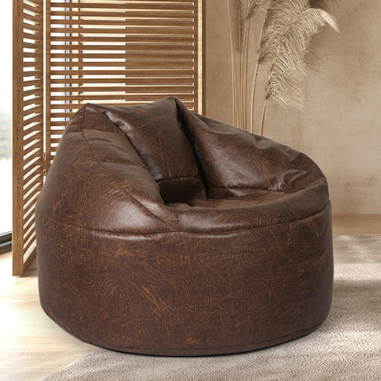 Marlow Bean Bag Chair Cover PU Couch Brown-1973194021832626182