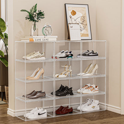 Stacked 6Pc Shoe Box Storage Display Stackable-1954802434610171910