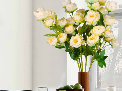 Lambu Artificial Flowers Silk Roses Yellow-1864184606488662022