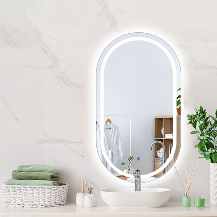EMITTO LED Wall Mirror Oval Anti-fog 50x75cm-1975420500775669766