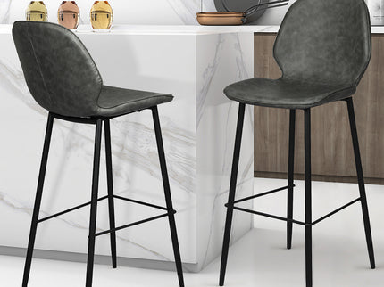 Levede 2x Bar Stool Barstools Counter Grey-1942353410850426886