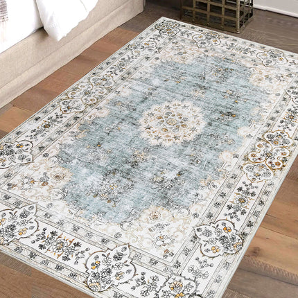 Marlow Floor Rug Short Pile Washable Vintage Carpet Soft Plush Non Slip 200x290-1973193450413232134