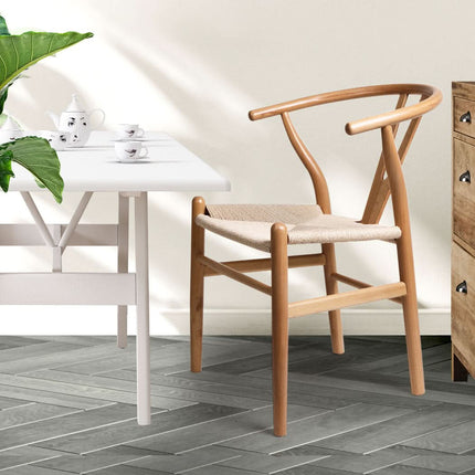 Levede 2x Dining Chairs Wooden Hans Clear-1954802980792438790