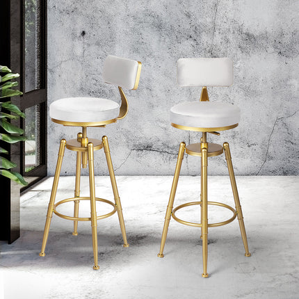 Levede 4x Bar Stools Swivel Kitchen Bar Chair White-2006732717819039750