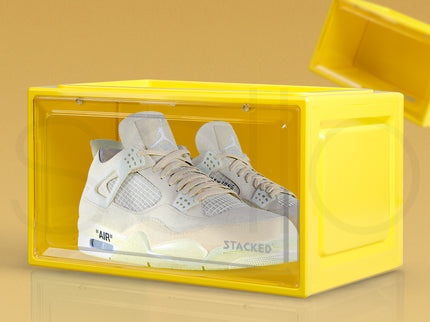 Stacked Sneaker Display Case Clear Shoe Yellow-1864184616265584646
