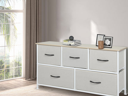Levede Storage Cabinet Tower Chest Beige-1910113285265559559