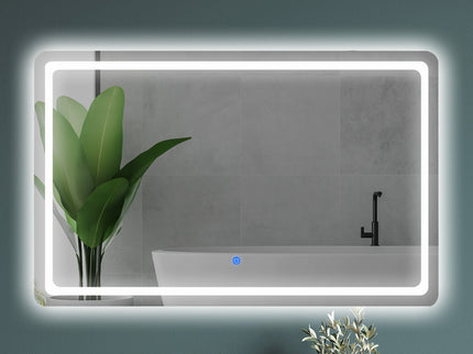 EMITTO LED Wall Mirror Anti-fog Bathroom 100x70cm 70x100-1910112985871945734