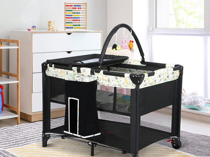 BoPeep Baby Cot Bed Crib Portable Bassinet Black-1910113153782517766