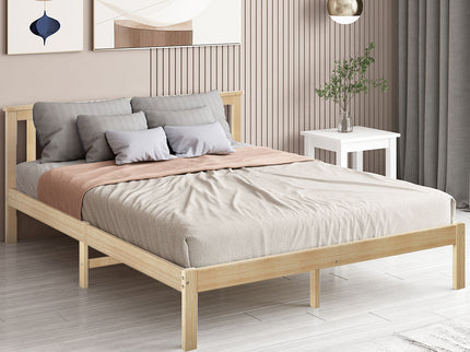 Levede Wooden Bed Frame Double Full Natural-1864183189967343622