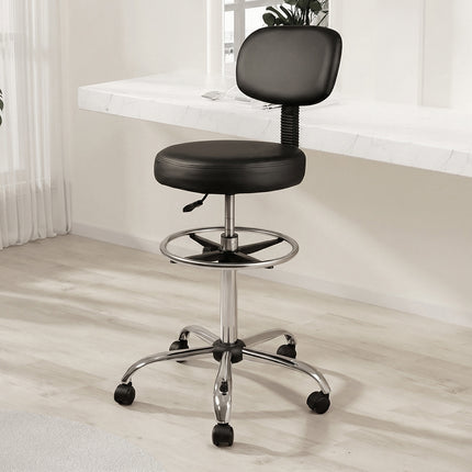 Levede Swivel Office Chair Ergonomic Stool Height Adjustable Footrest Backrest-2029334093073879046