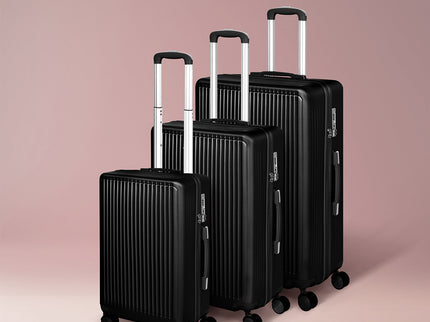Slimbridge Luggage Suitcase Trolley Black 3pc 20"+24"+28"-1864184373633486854