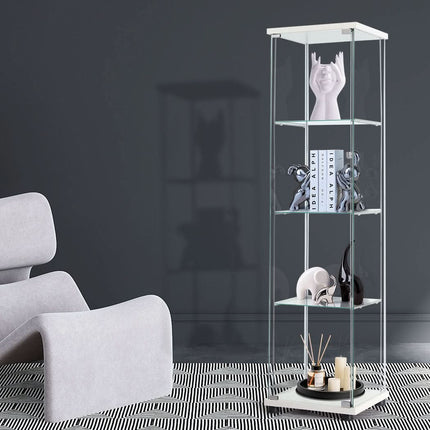 Stacked Display Cabinet Tempered Glass White-1954803004272152582