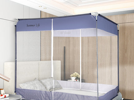 Dreamz Mosquito Bed Nets Foldable Canopy Square Blue-1864184403127832582