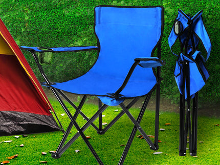Levede Camping Chairs Folding Portable Blue-1864184446496935942
