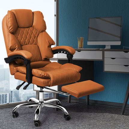 Levede Gaming Chair Office Computer Brown Footrest-1973194005621641222
