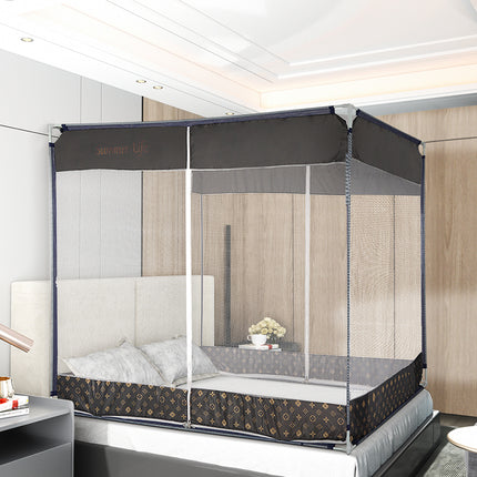 Dreamz Mosquito Bed Nets Foldable Canopy Square Grey-1973193961803747334