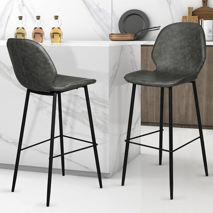 Levede 2x Bar Stool Barstools Counter Grey-1973194084180955142