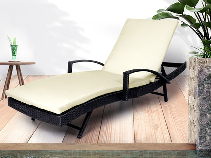 Levede Outdoor Sun Lounger Furniture Beige-1864184448963186694