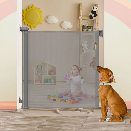 BoPeep Retractable Baby Safety Gates 150cm Grey 150 cm-1954802788848504838