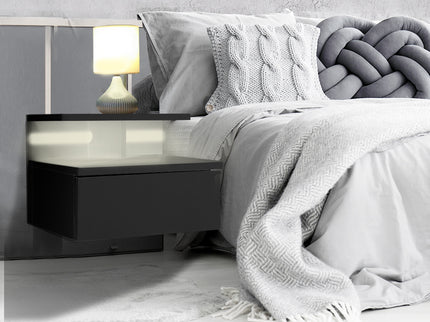 Levede 2x Bedside Tables Side Table Black-1910113068805918727