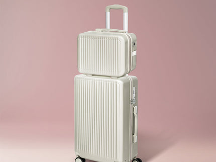 Slimbridge Luggage Suitcase Trolley White 2pc 14"+20"-1864184373071450118
