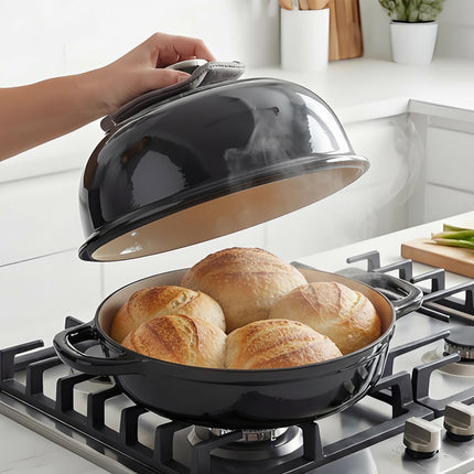 Toque Enamelled Cast Iron Dutch Oven Pot Sourdough Bread Baking Kitchen 24cm-2029334115807006726